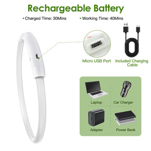 Rechargeable LED dog collar with Micro USB port and included charging cable