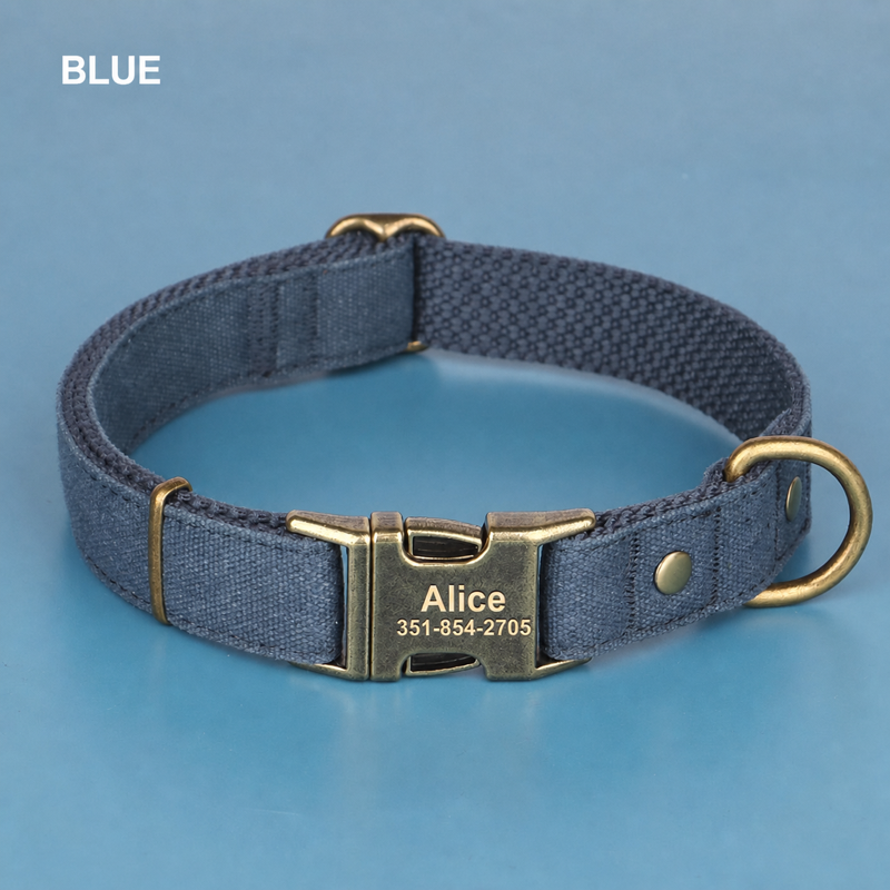 Personalized Engraved Dog Collar & Leash Set